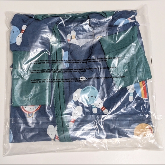 ANGEL DEAR, 2 Way Zipper Romper, Bowling Print, Various Sizes - Picture 4 of 5